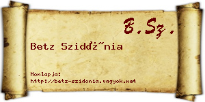 Betz Szidónia névjegykártya
